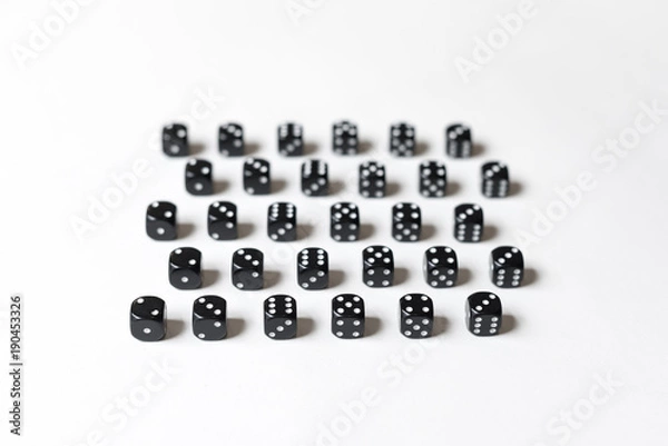 Obraz Black Dice on White Background