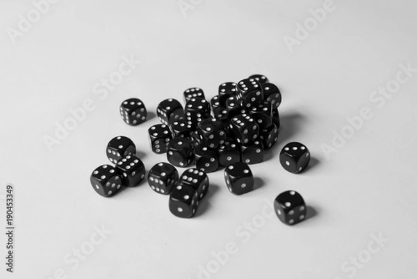 Obraz Black Dice on White Background