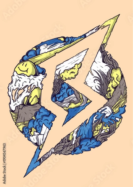 Obraz clipart icon lighting for emblem 