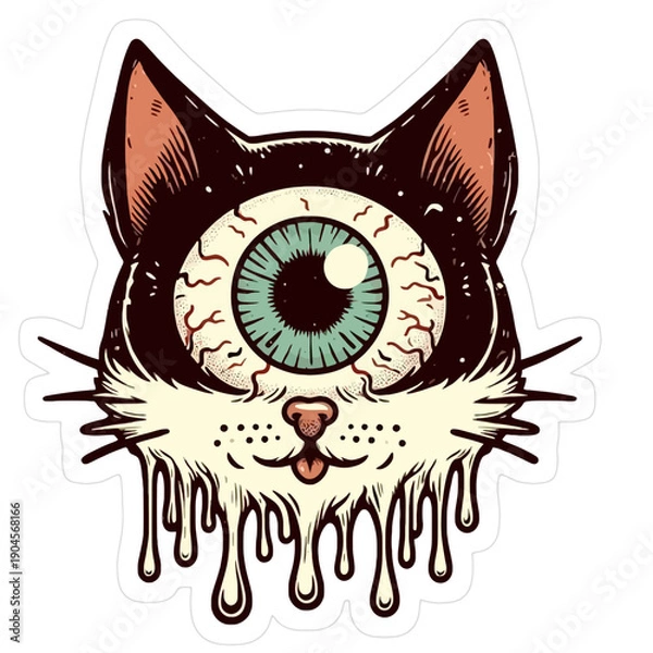 Obraz cat with eyes cream 