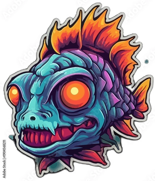 Obraz zombie fish character cartoon