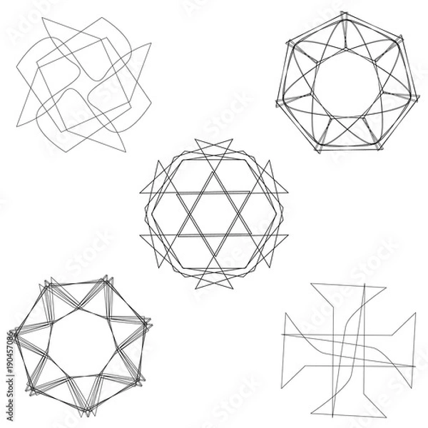 Fototapeta Geometric set for gifts and holidays pattern vector EPS10