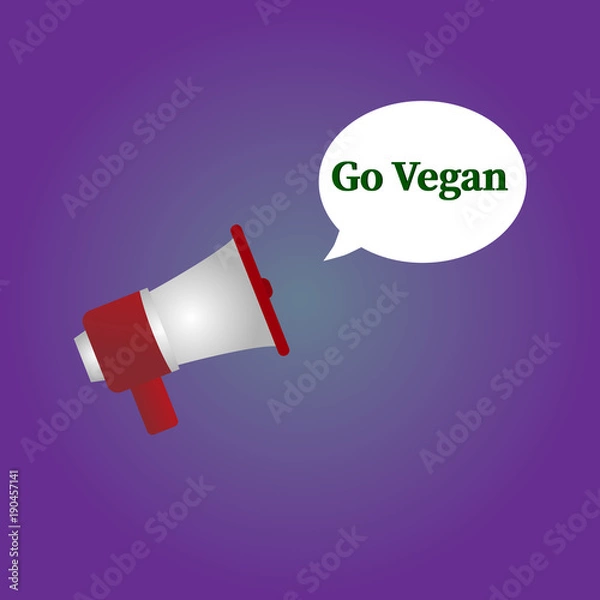Obraz megaphone talks about becoming vegan
