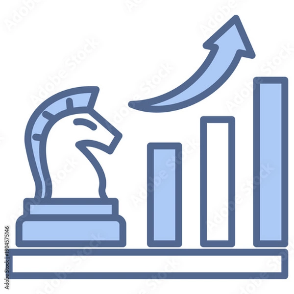 Obraz Growth Strategy blue icon