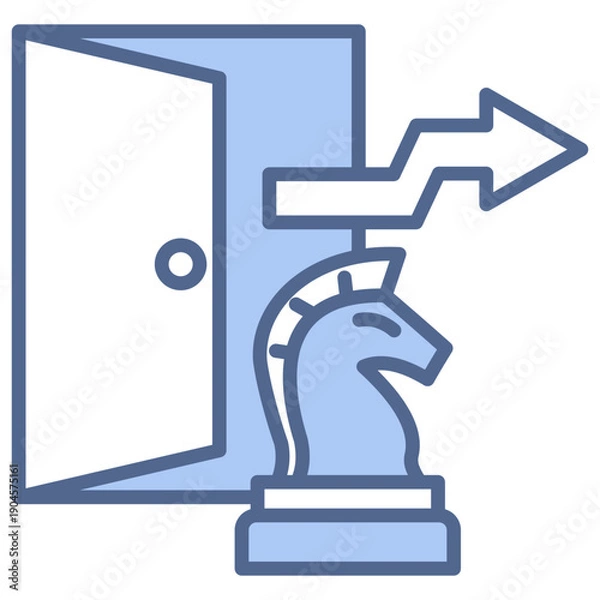 Fototapeta Exit Strategy blue icon