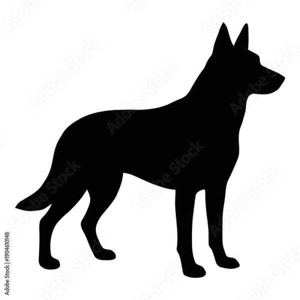 Obraz Black abstract shape on white background, minimalist design element