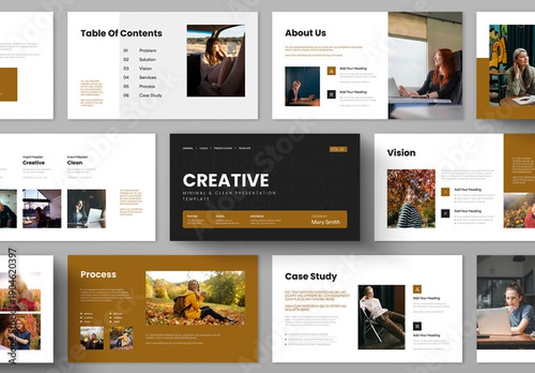Obraz Creative Minimal Presentation Template with Clean Modern Style