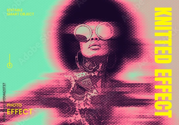 Obraz Knitted Photo Effect Mockup