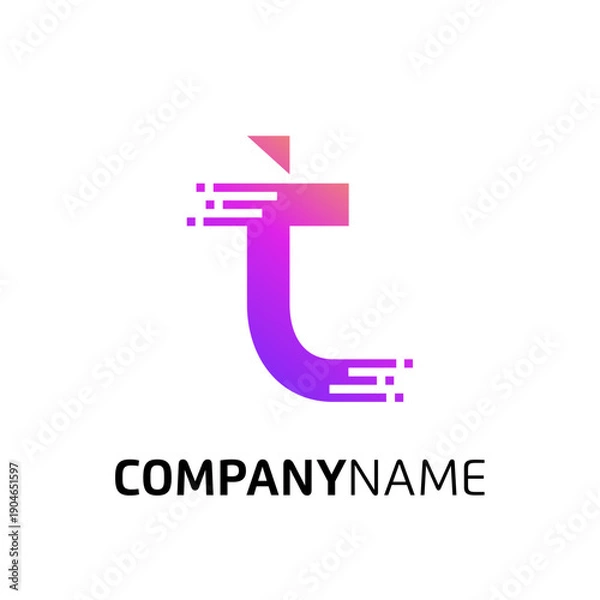 Obraz Letter T Technology Logo