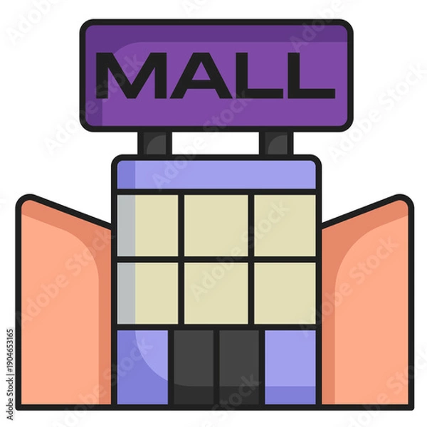 Obraz shopping mall colored icon