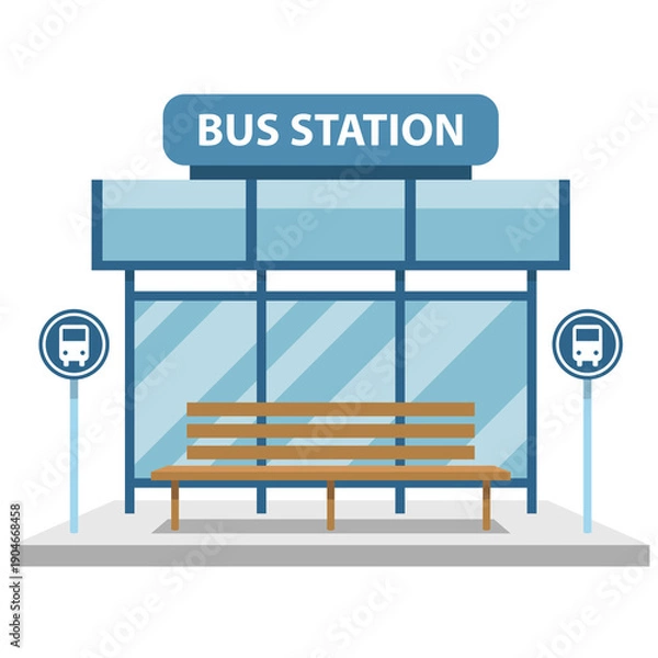Obraz Bus station clipart