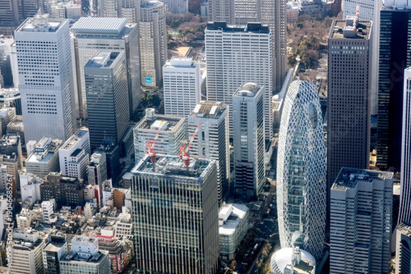 Obraz 西新宿の高層ビル街を空撮
