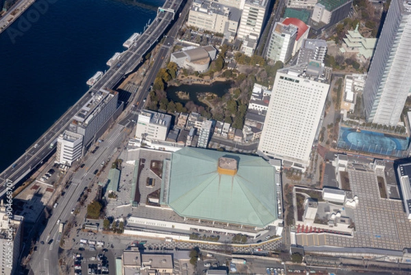 Obraz 両国国技館付近を空撮