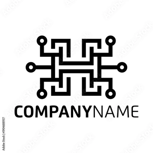 Obraz Letter H Technology Logo