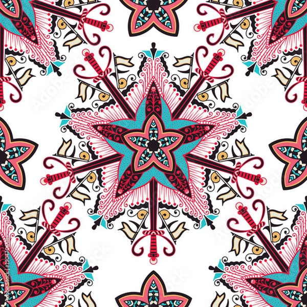Obraz Seamless pattern ethnic style. Vintage decorative texture. Indian, arabic motive.