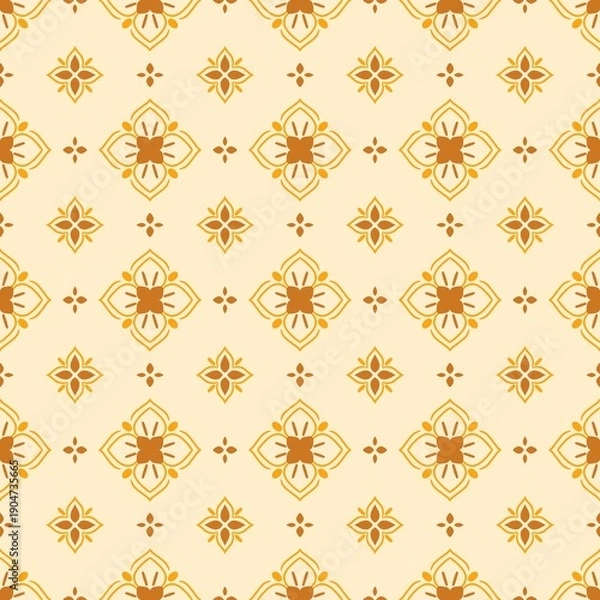 Obraz The background features a beautiful golden yellow geometric pattern.