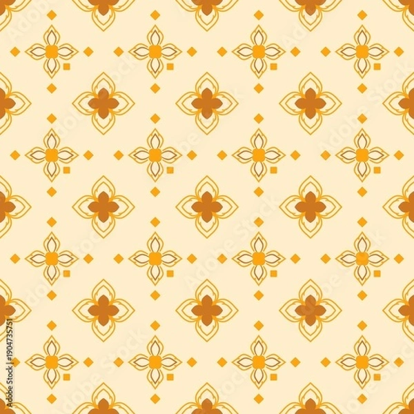 Obraz The background features a beautiful golden yellow geometric pattern.