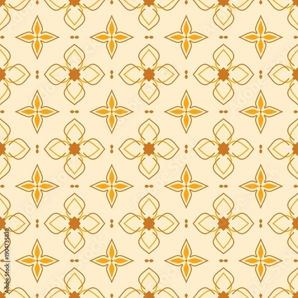 Obraz The background features a beautiful golden yellow geometric pattern.