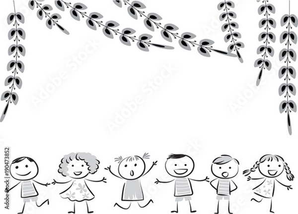 Obraz kids with background