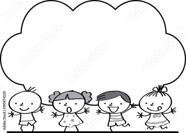 Obraz kids with background