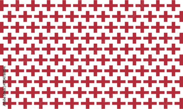 Obraz Abstract seamless geometric pattern. Geometry red plus cross grid sign. Chic mosaic block.