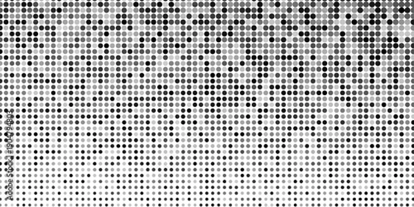 Obraz Halftone gradient. Dotted gradient, smooth dots spraying and halftones dot background seamless horizontal geometric pattern vector template set