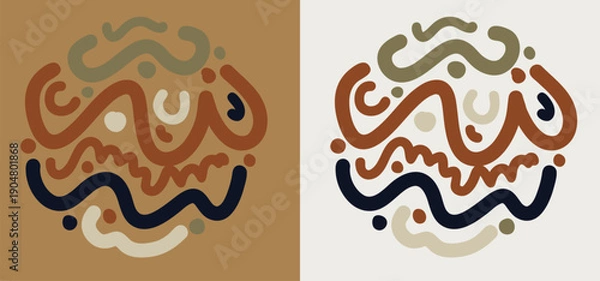 Obraz Creative multicolor abstract random lines and shapes, vector doodle design.