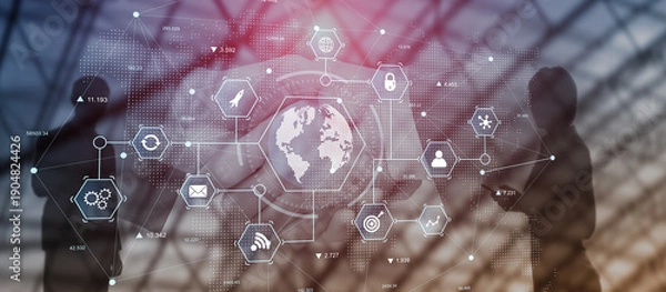 Obraz Enterprise Global Network Security with Digital Business Data and Analytics