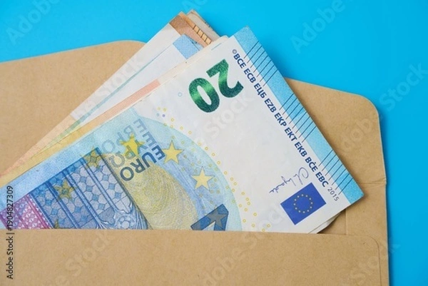 Obraz Euro banknotes in an envelope