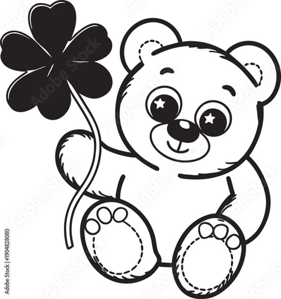 Obraz teddy bear with flowers