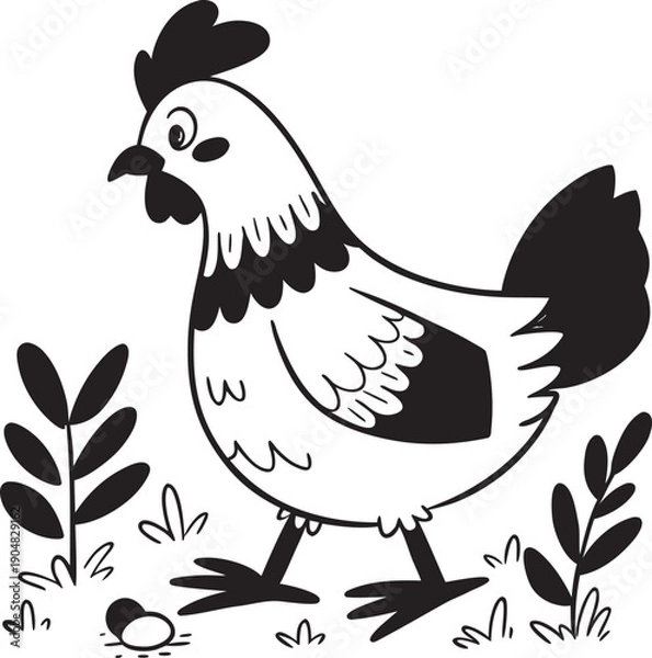 Obraz hen and rooster