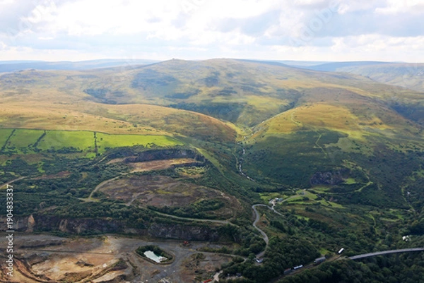 Obraz Meldon Aggregates quarry by Dartmoor, Devon	