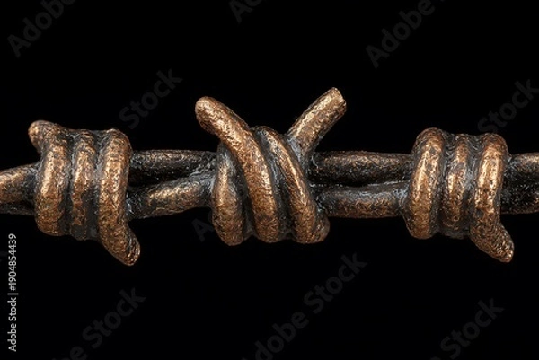 Obraz Barbed Wire Close-up with Knots and Texture.