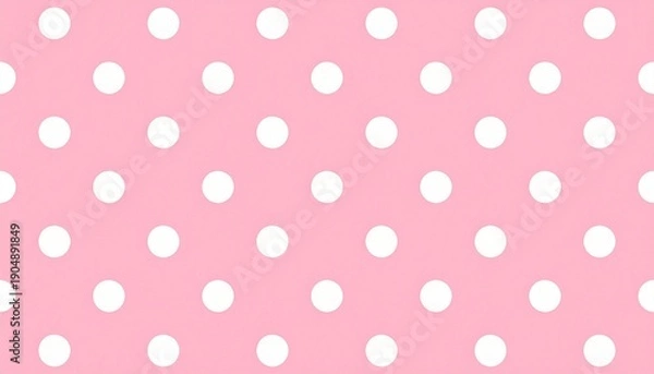 Obraz White polka dots on pink background