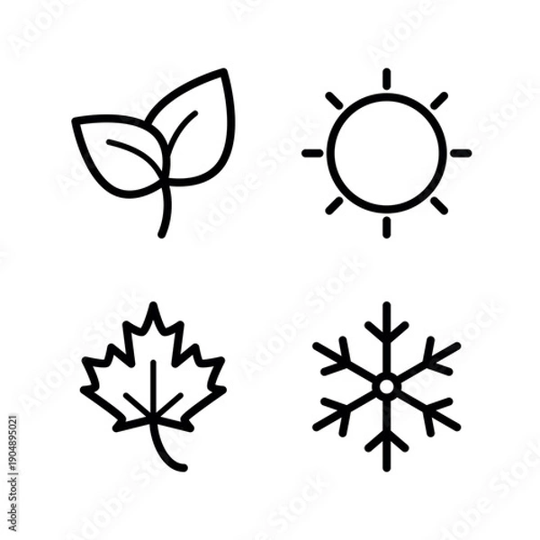 Obraz Seasons icon set. Vector illustration