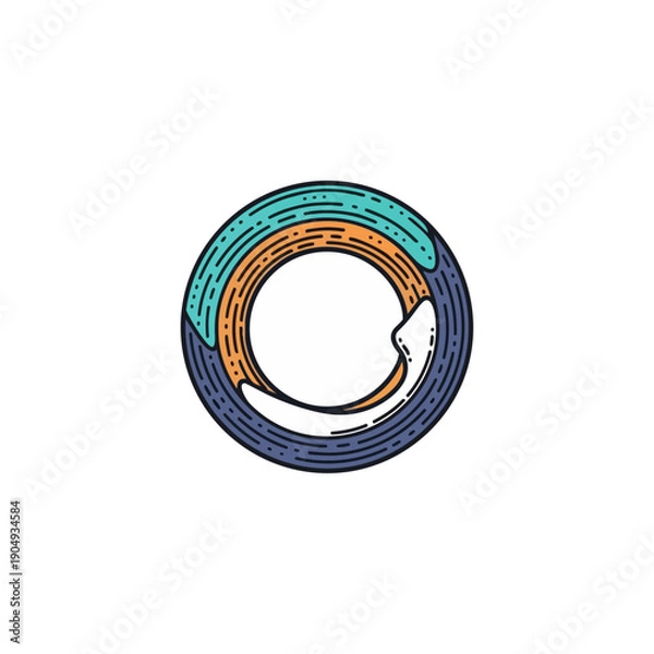 Obraz Abstract geometric illustration with circular design elements