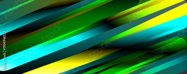 Obraz Green geometric modern style background