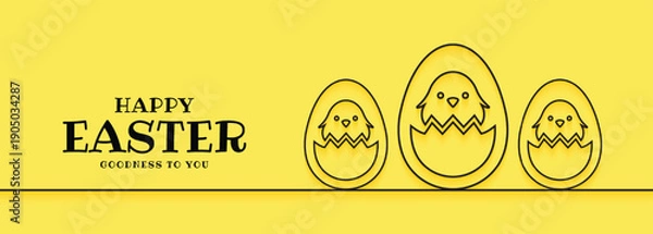 Obraz Vector Happy Easter Day Banner Design Background