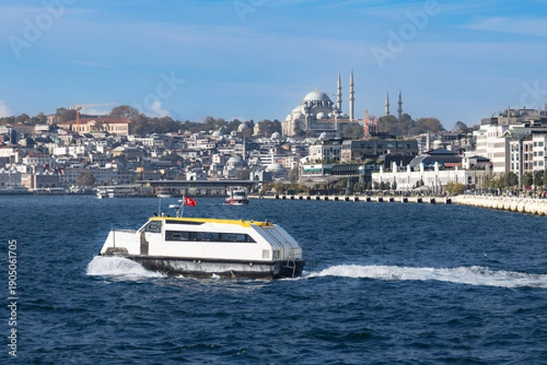 Obraz トルコイスタンブールのモスクと金角湾