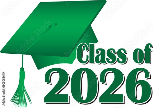 Obraz graduationcapclassof2026green