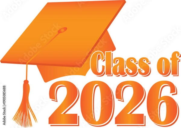 Obraz graduationcapclassof2026orange
