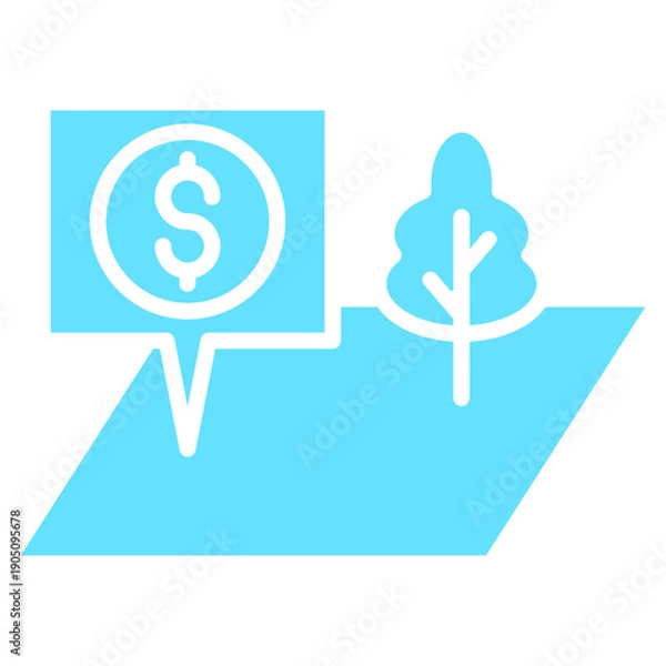 Fototapeta land location icon vector