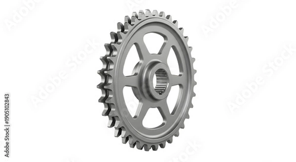 Obraz Silver Sprocket on Black Background