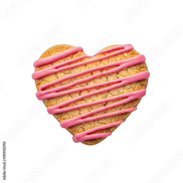 Obraz A heart shaped cookie with pink icing