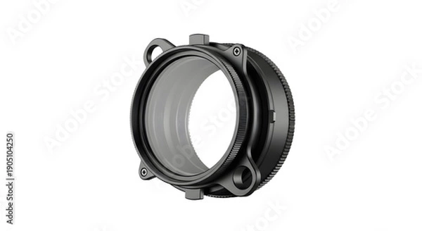 Obraz Black Camera Lens Filter on Black Background