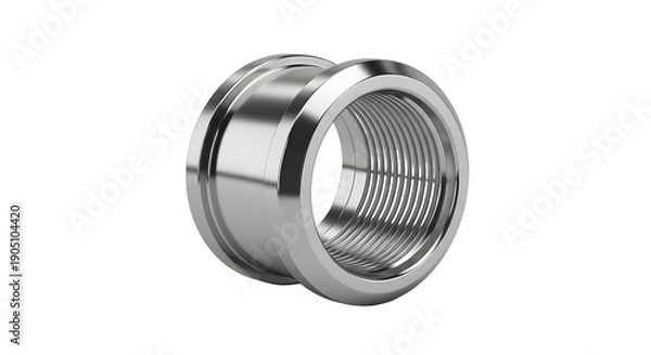 Obraz Silver Threaded Industrial Fitting Isolated