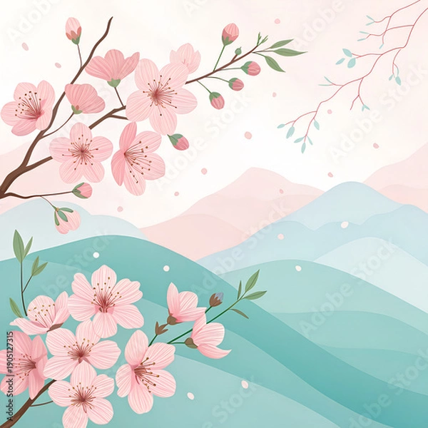 Obraz Minimal spring abstract background, soft pastel tones