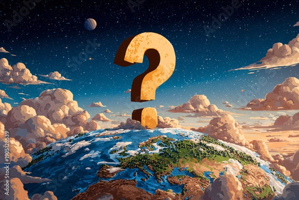 Obraz question in space on earth