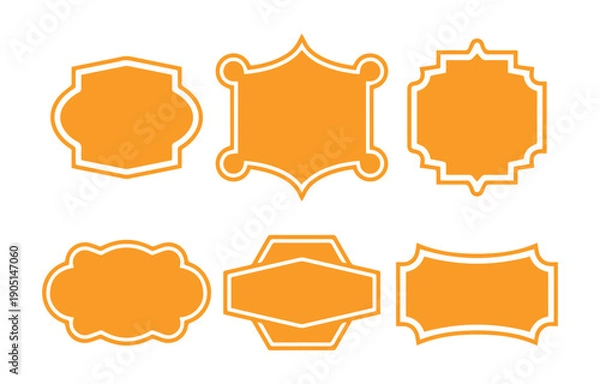 Fototapeta Orange Blank Label Frame Banner Vector