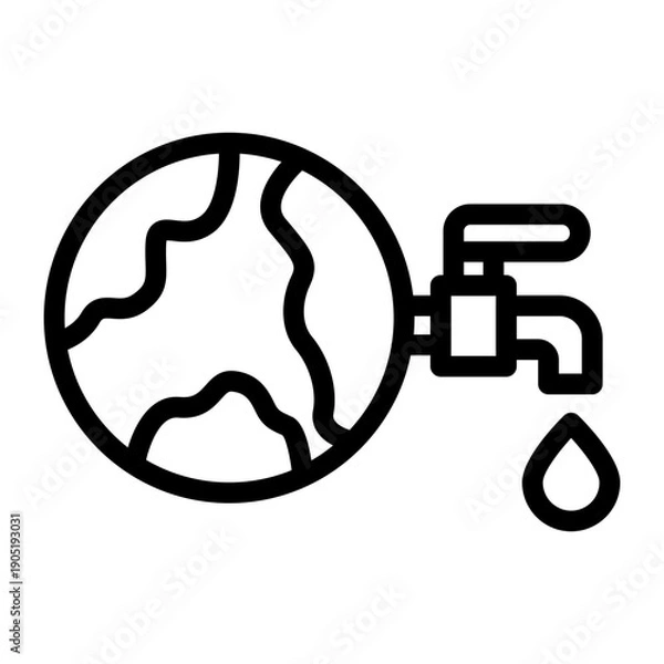 Obraz Earth water tap Icon